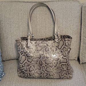 Micheal Kors Lenox Grey Snakeskin Tote